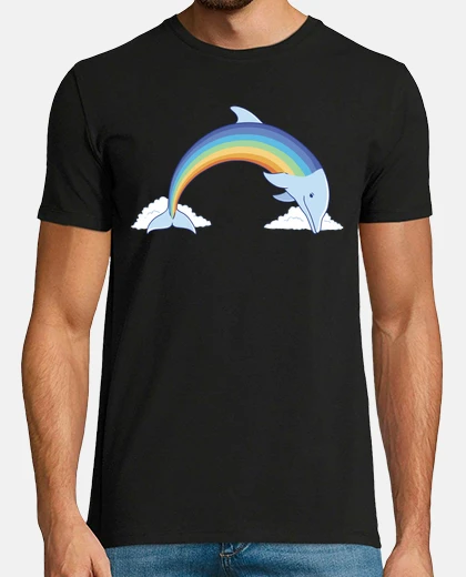 Tee-shirt dauphin arc-en-ciel