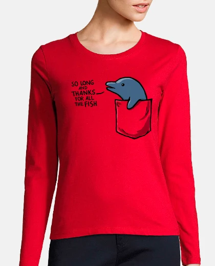 Tee-shirt dauphin dans une poche
