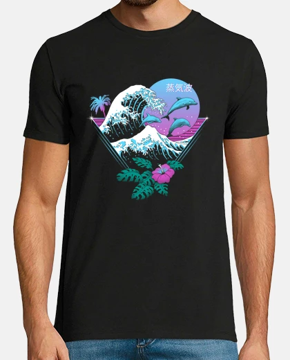 Tee-shirt dauphin waves shirt mens