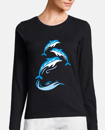 Tee-shirt dauphins dans les vagues