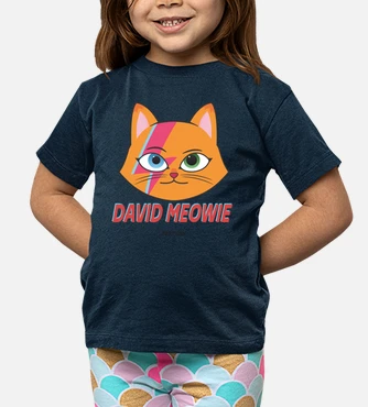 Camiseta ninos david bowie parodia gato laTostadora