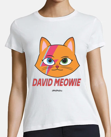 Tee-shirt david bowie parodie chat femme