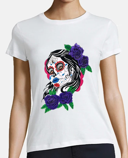 T-shirt day of la dead ragazza
