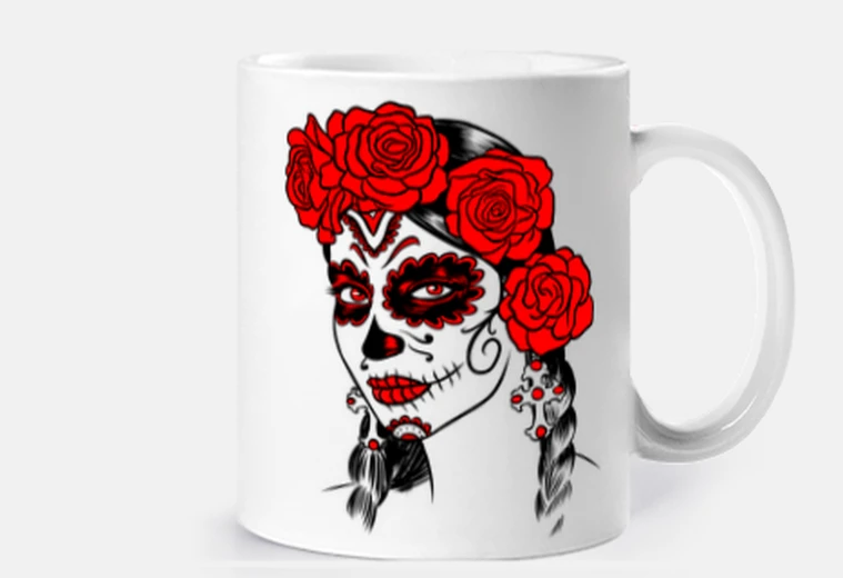 Cup day of the dead makeup