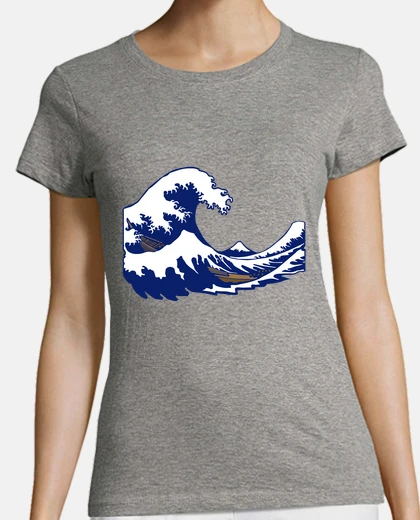 Playera de onda de la onda hokusai fuji impresión