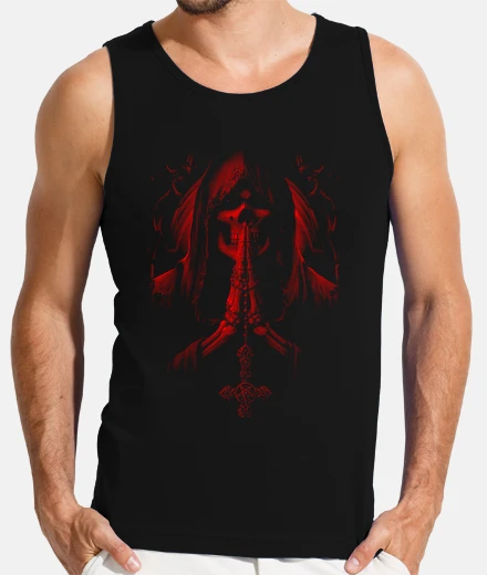 Tee-shirt D&eacute;bardeur Homme - Dark Skull Red Santa Muerte