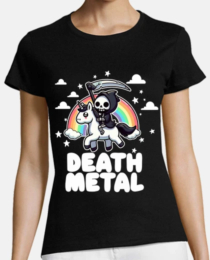 Playera death metal unicorn