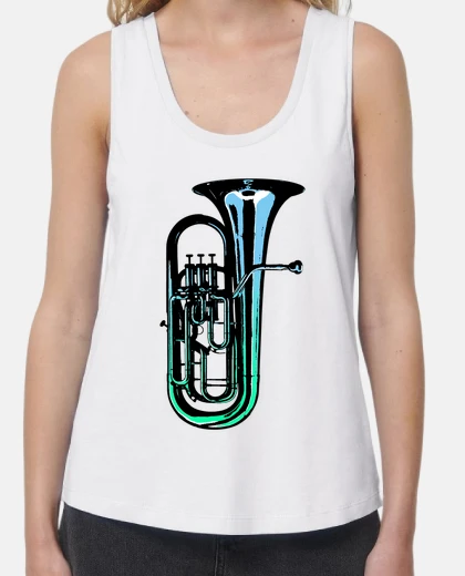 Tee-shirt débardeur bleu euphonium fille