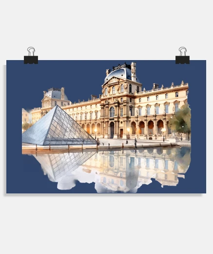 Poster decorazione del poster del museo del louvre louvres parigi francia
