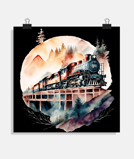 Poster decorazione del poster della vecchia stazione locomotiva del vecchio treno, museo della ferrovia di 