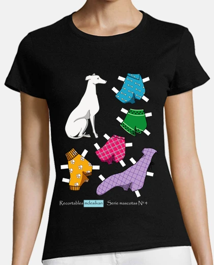 Tee-shirt découper un chien blanc avec une lettre