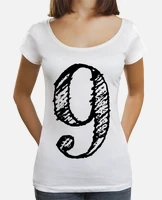 Number 9 nine by hand t-shirt | tostadora