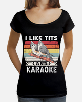 I like Tits and Karaoke Funny Bird Gift Art Print by Qwerty