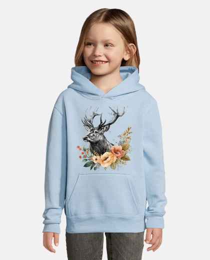 Kids deer elegant captivate wild beauty flowers
