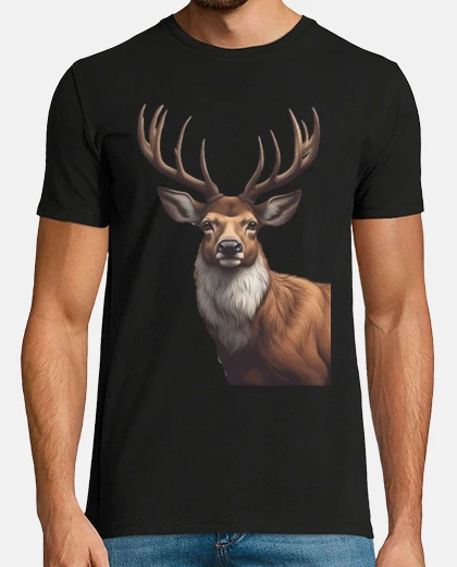 T-shirt deer in the forest bell reproduction
