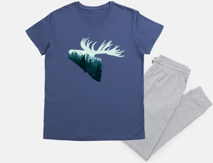 Pyjama deer landscape lover of hiking and natu