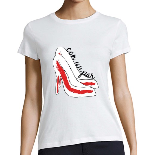 T-Shirt Donna Taglio Classico Maniche Corte Con Un Paio