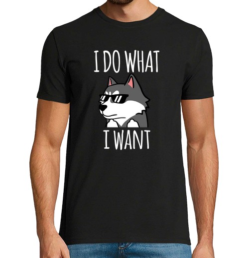 T-Shirt Uomo Manica Corta Cane Husky Siberiano Che Faccio W Hat V-image