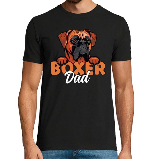 T-Shirt Uomo Manica Corta Boxer Papà Amante Dei Cani Boxer Cane Padre Proprietario Del Cane Boxer-image