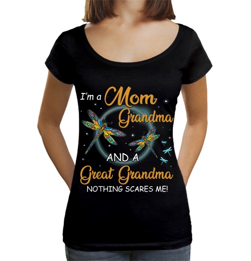 T-Shirt Da Donna Scollo Amplio Loose Fit Sono Una Mamma Una Nonna E Una Bisnonna