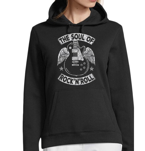Sudadera Con Capucha Para Mujer The Soul Of Rock and Roll laTostadora