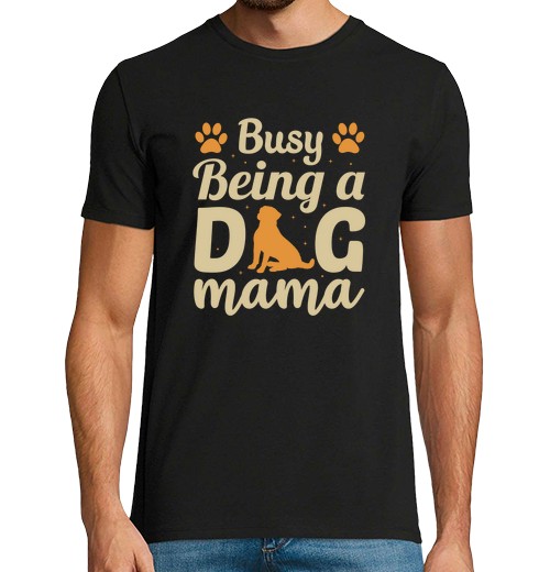 T-Shirt Uomo Manica Corta Impegnato Ad Essere Un Cane Mamma Cane Papà Cane Mamma Cane Padre Cane-image