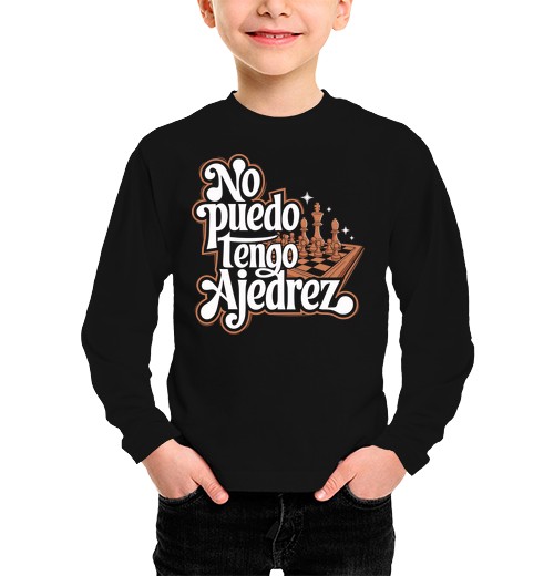 Maglietta bambino manica lunga Non posso ho gli scacchi