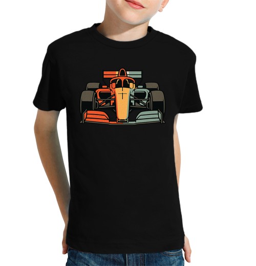 T-shirt bambino manica corta auto formula 1 vintage vista frontale