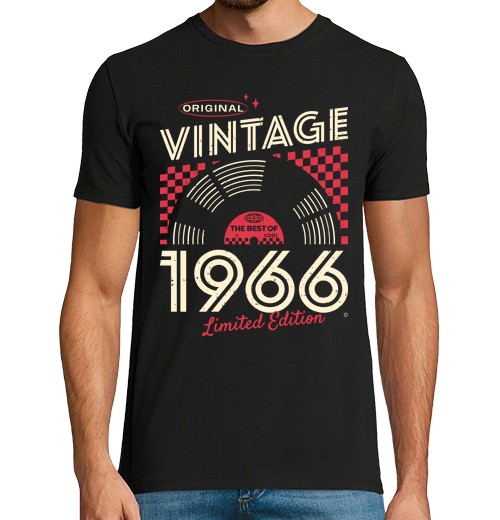 T-shirt uomo manica corta vintage 1966