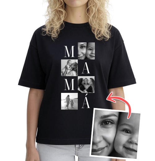 oversized t-shirt for mom personalized with a collage of 4 photos – gift for mom oversized t-shirt for mom personalized with a collage of 4 photos – gift for mom