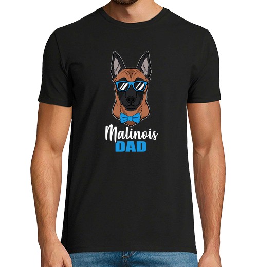 T-Shirt Uomo Manica Corta Cool Malinois Cane Papà Amante Del Cane Regalo Per Animali Domestici-image