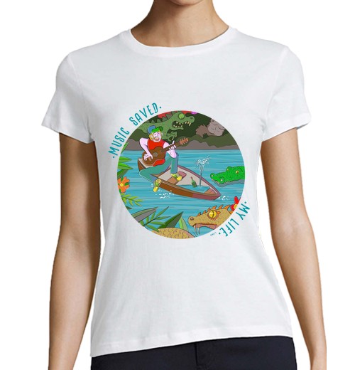 T-Shirt Donna Taglio Classico Maniche Corte La Musica Mi Ha Salvato La Vita T-Shirt Donna 2 Colori-image