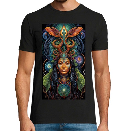 T-shirt uomo manica corta ayahuasca psichedelica visionaria