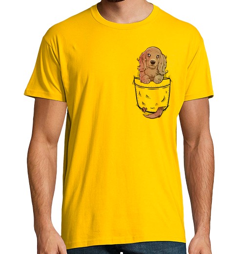 T-Shirt Uomo Manica Corta Tascabile Cane Cocker Spaniel Inglese - Camicia Da Uomo-image