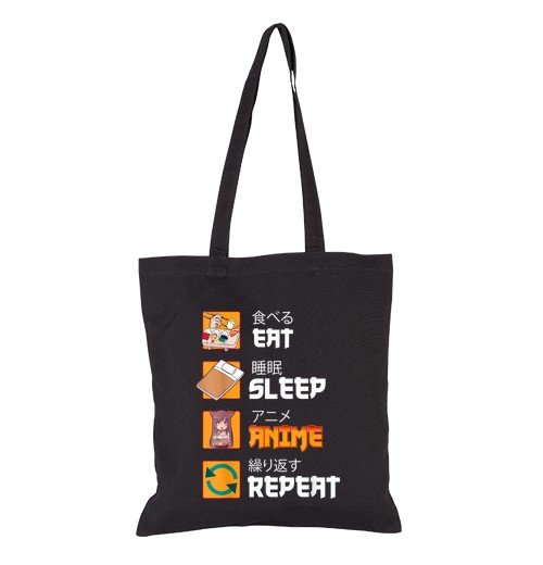 Bolsa De Tela Eat Sleep Anime Repeat Humor laTostadora