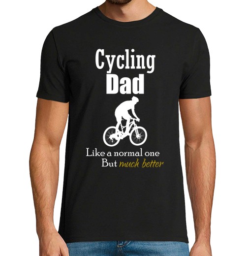 T-Shirt Uomo Manica Corta Papà In Bicicletta Come Uno Normale Ma-image