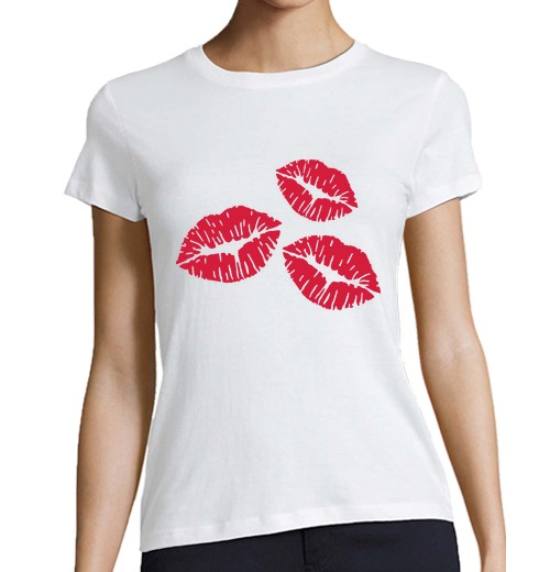 Camiseta Mujer Manga Corta besos rojos labios laTostadora - latostadora.com - Modalova