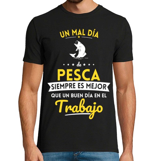 T-Shirt Uomo Manica Corta Una Brutta Giorno Di Pesca è Meglio Che-image