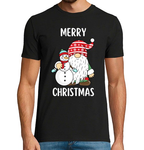 Camiseta Hombre Manga Corta feliz navidad camisa divertida de navid laTostadora