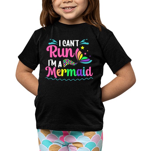 T-shirt bambino manica corta non posso correre sono una sirena che n
