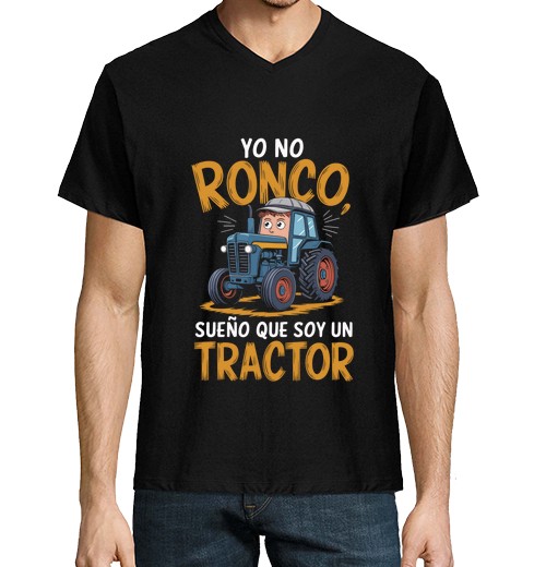 T-Shirt Uomo Scollo A V Non Russo Sogno Che Sono Un Trattore-image