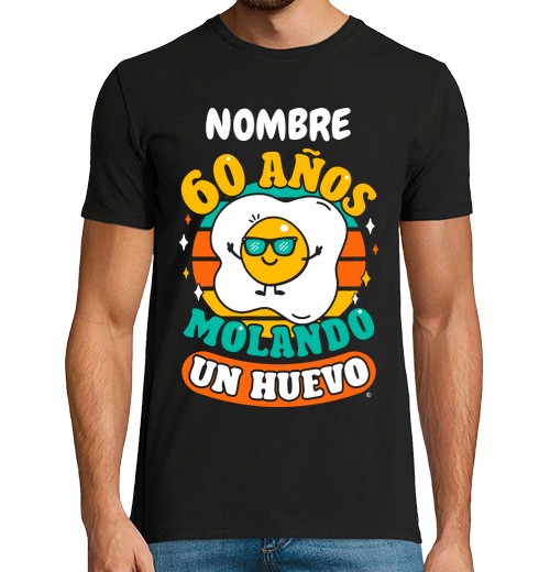 T-shirt uomo manica corta 60 anni a macinare un uovo