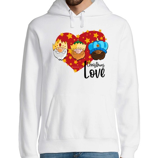 Sudadera Con Capucha Para Hombre Reyes magos Christmas love laTostadora