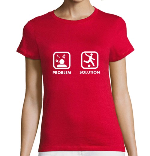Camiseta Mujer Manga Corta Problem Solution Play Footbal laTostadora - latostadora.com - Modalova