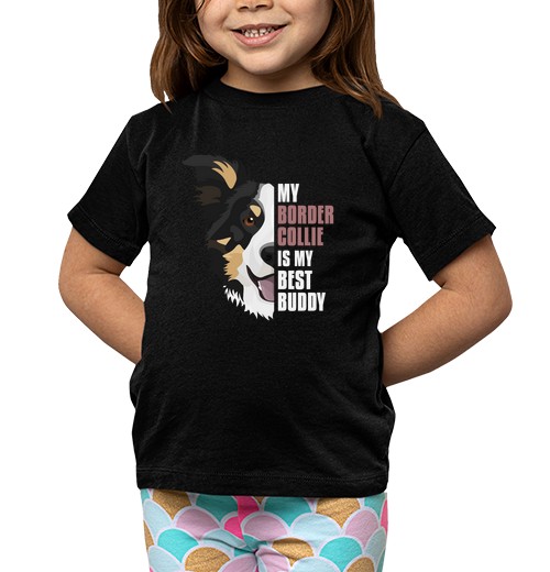 T-Shirt Bambino Manica Corta Il Mio Border Collie è Il Mio Migliore