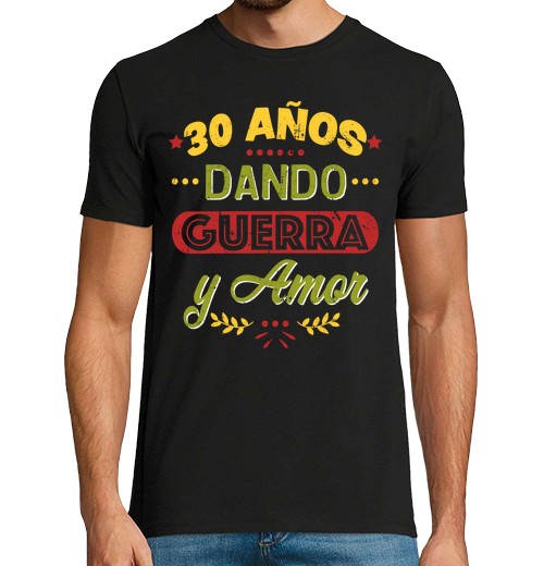 T-Shirt Uomo Manica Corta 30 Anni Dando La Guerra E Amore-image