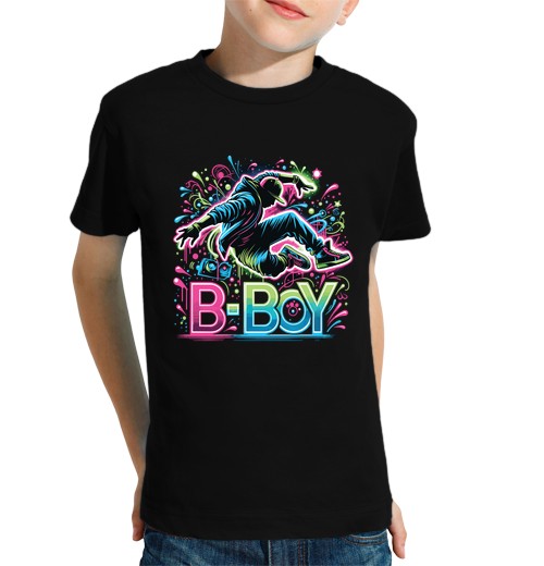 T-shirt bambino manica corta breakdance break dance ballerino break
