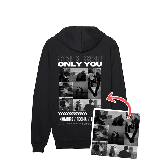 Felpa Uomo Con Cappuccio Felpa Only You Con Foto Personalizzabile, Regali Personalizzati Per Coppie-image