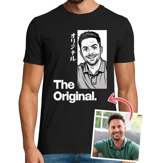 T-Shirt Uomo Manica Corta Effetto Manga Maglietta The Original Foto Personalizzabile-image