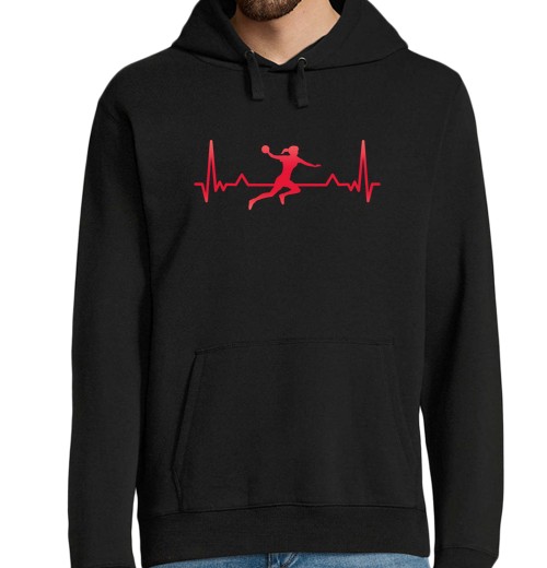 Sudadera Con Capucha Para Hombre balonmano latido del corazón deportes r laTostadora